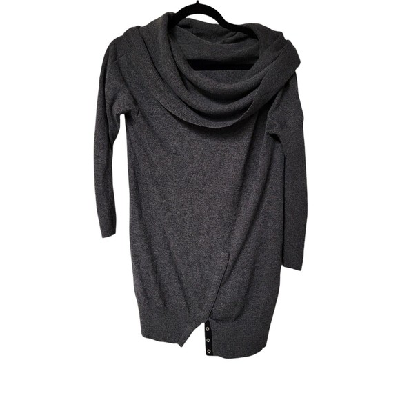 Topshop Cowl Neck Oversized Long Knit Gray Sweater Tunic‎ US  6 Size UK10 - Picture 2 of 5